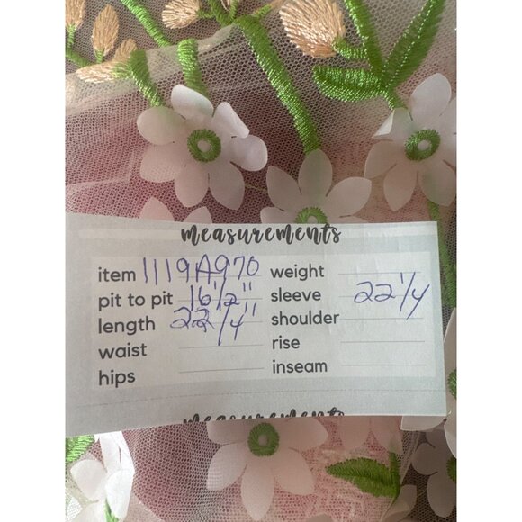 ZARA Sheer Mesh Small Floral Embroidered Long Sleeve Lightweight Dainty - Picture 13 of 14